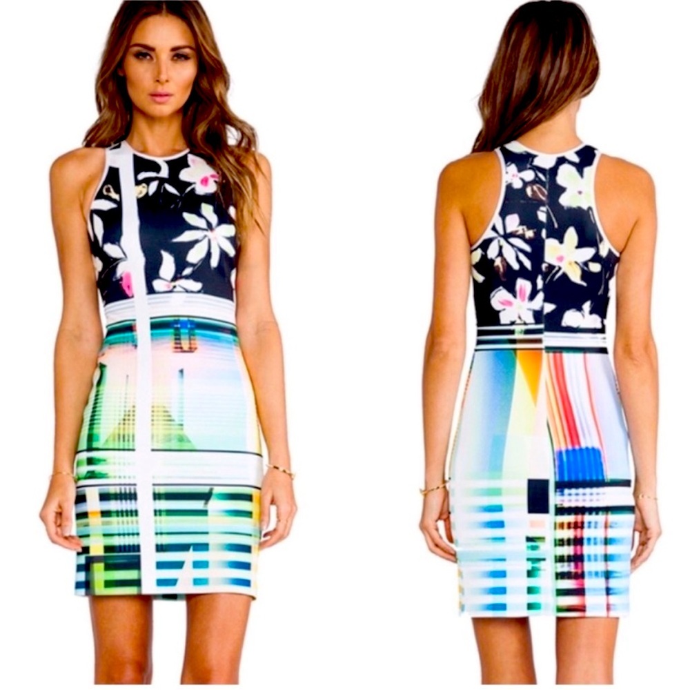 Clover Canyon bodycon mini dress neoprene scuba XS